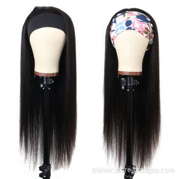Headband human hair wigs for black women Peruvian straight hair headband wig,curly women ponytail headband wigs human hair